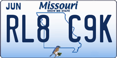 MO license plate RL8C9K