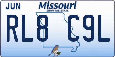 MO license plate RL8C9L