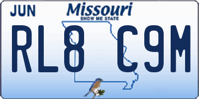 MO license plate RL8C9M