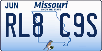MO license plate RL8C9S