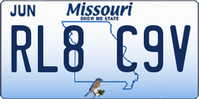 MO license plate RL8C9V