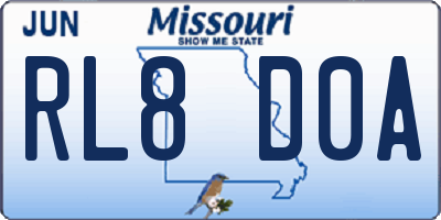 MO license plate RL8D0A