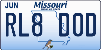 MO license plate RL8D0D