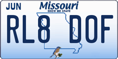 MO license plate RL8D0F