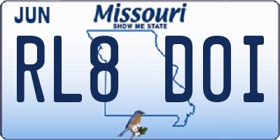 MO license plate RL8D0I