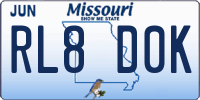 MO license plate RL8D0K