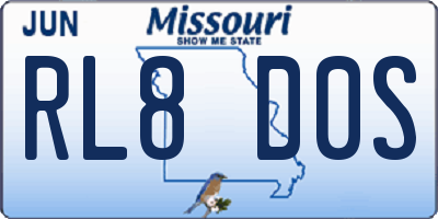 MO license plate RL8D0S