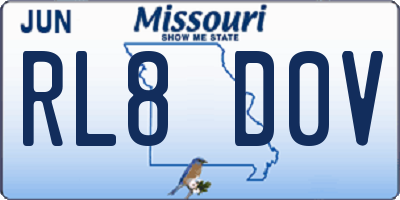 MO license plate RL8D0V