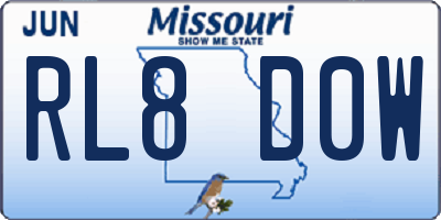 MO license plate RL8D0W