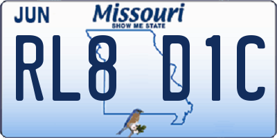 MO license plate RL8D1C