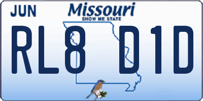 MO license plate RL8D1D