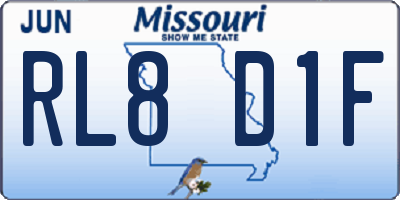 MO license plate RL8D1F