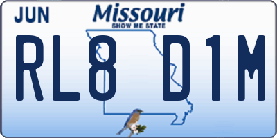 MO license plate RL8D1M