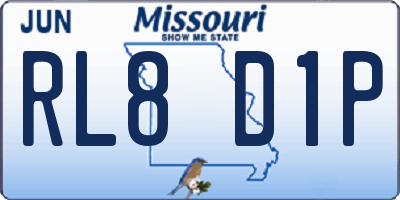 MO license plate RL8D1P
