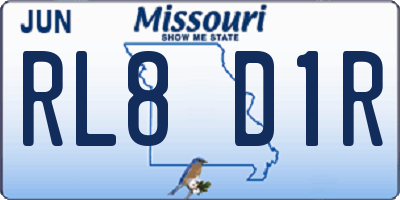 MO license plate RL8D1R