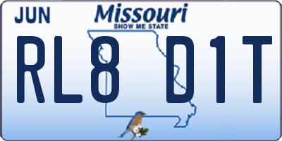 MO license plate RL8D1T