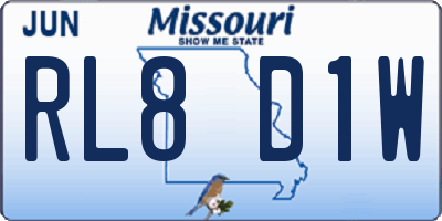 MO license plate RL8D1W