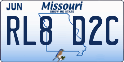 MO license plate RL8D2C