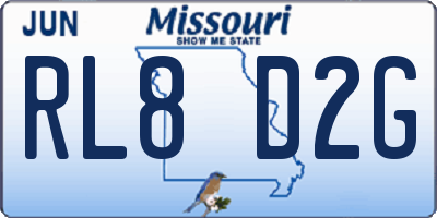 MO license plate RL8D2G