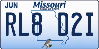 MO license plate RL8D2I