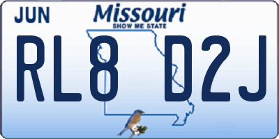 MO license plate RL8D2J