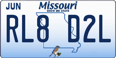 MO license plate RL8D2L