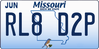 MO license plate RL8D2P
