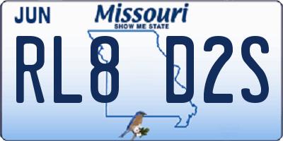 MO license plate RL8D2S