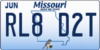 MO license plate RL8D2T