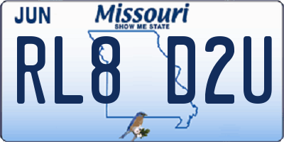 MO license plate RL8D2U