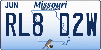 MO license plate RL8D2W