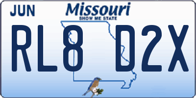 MO license plate RL8D2X