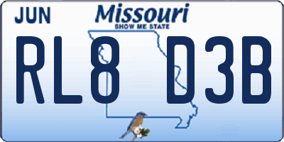 MO license plate RL8D3B