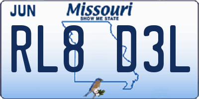 MO license plate RL8D3L