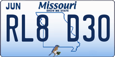 MO license plate RL8D3O