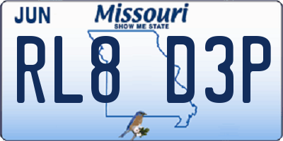MO license plate RL8D3P
