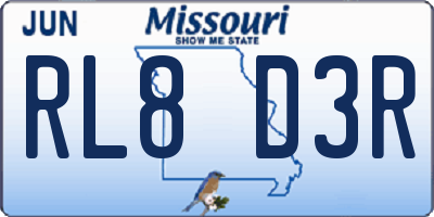 MO license plate RL8D3R