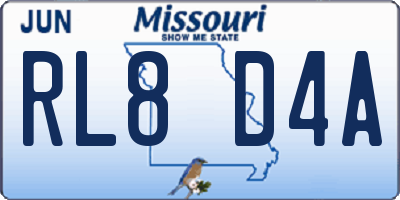 MO license plate RL8D4A