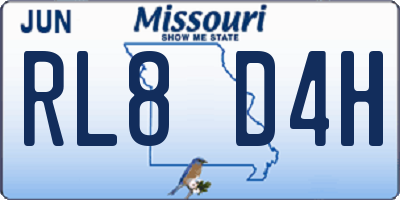 MO license plate RL8D4H