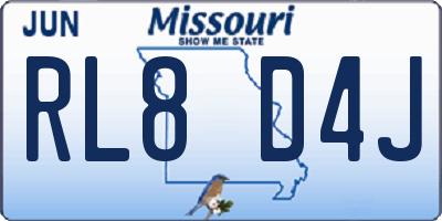 MO license plate RL8D4J