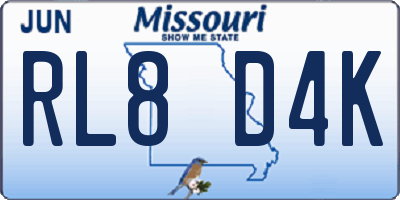 MO license plate RL8D4K