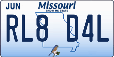 MO license plate RL8D4L