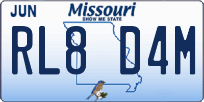 MO license plate RL8D4M