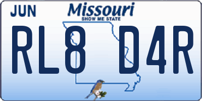 MO license plate RL8D4R