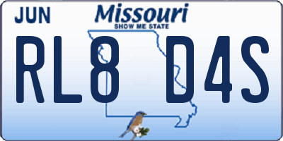 MO license plate RL8D4S