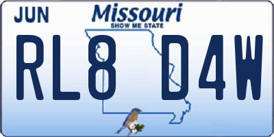 MO license plate RL8D4W