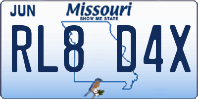 MO license plate RL8D4X