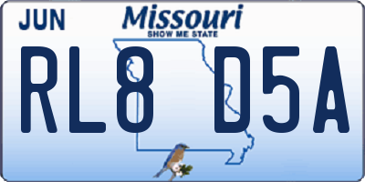 MO license plate RL8D5A