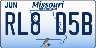 MO license plate RL8D5B