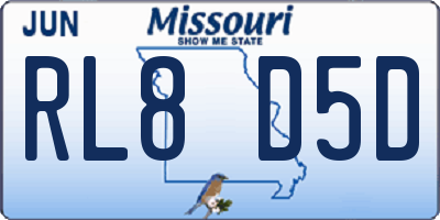 MO license plate RL8D5D